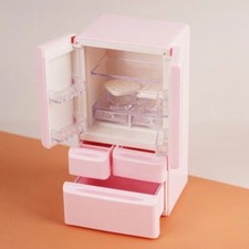 1/12 Scale Dollhouse Miniatures Furniture Pink Refrigerator Freezer Appliances