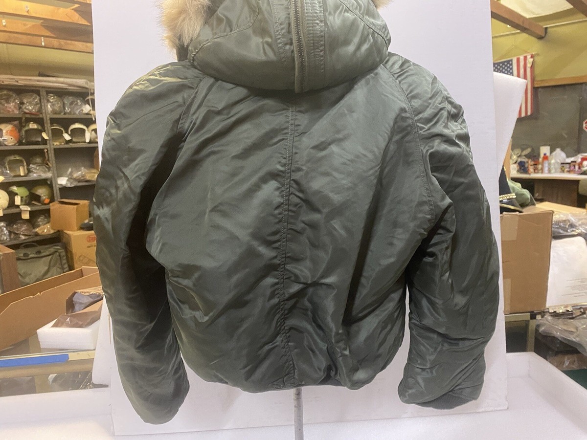 Vintage 1971 USAF Heavy Flight Jacket N-2B with coyote Fur
