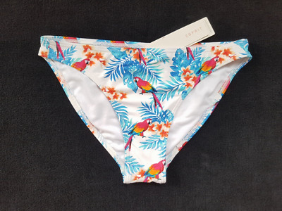 Esprit Bikini-Unterteil Hose DE 38 M Badeslip Blumen TOP Malibu Beach NEU NEW