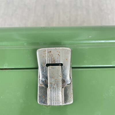 FT3 vintage ridgid plastic no name fishing tackle box tacklebox olive
