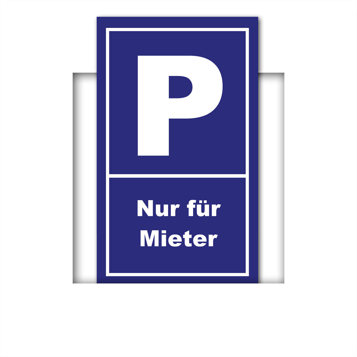 Hinweisschild „Parkplatz – Nur Für Mieter“ – 150x250 Mm, Blau/weiß, Aus Kunststoff
