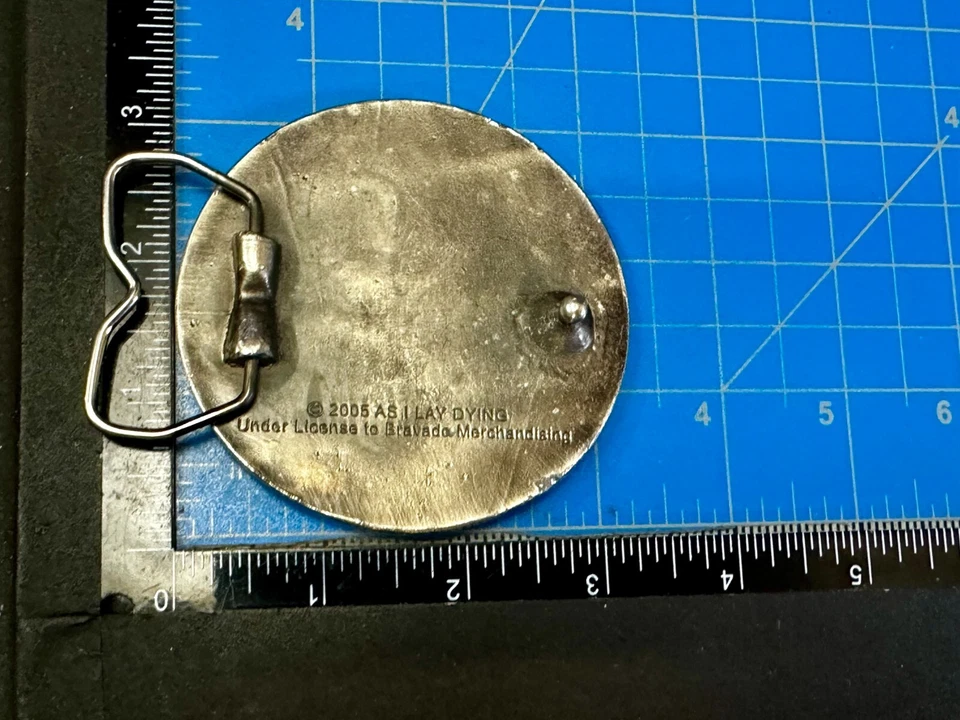 Banda de rock de heavy metal As I Lay Dying 2005 calavera redonda música hebilla de cinturón Foto 4 de 4