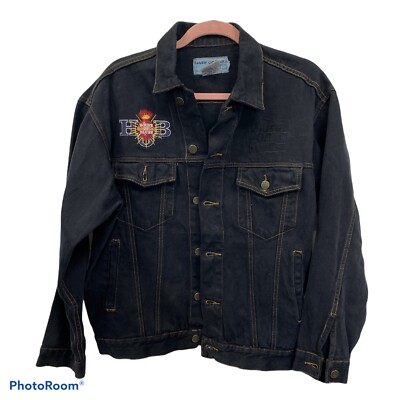 black embroidered jean jacket