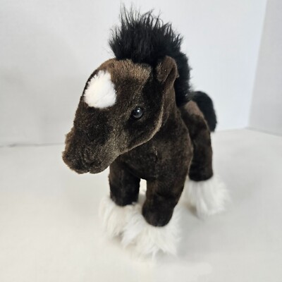 Aurora Western Spirit Horse Plush Brown White Black Tail Mane Stuffed Animal Toy