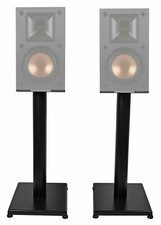 Black 21” Steel Bookshelf Speaker Stands For Klipsch R-14M Bookshelf Speakers