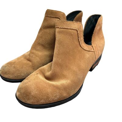 Sorel Brown Suede Lolla Cut Out Bootie Ankle Boots