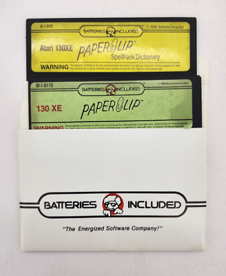 PAPERCLIP Spellpack Dictionary & PAPERCLIP Atari 130XE BI 1-0107 & BI-1-0115