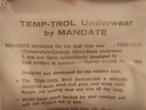 Temp-Trol Micro Mesh Underwear Vintage Size 30 50% Kodel 50% Men's Mandate! 1960 - Picture 3 of 3