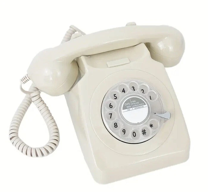 "Teléfono con libro de visitas con audio - Beige - Incluye grabación personalizada de 12"" con tus mensajes -" Foto 3 de 4