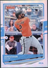 2020 Donruss Jonathan Villar #137 Silver Foil Stat Line /200 Miami Marlins