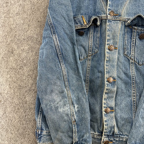 CE Schmidt Jacket Mens Large Medium Wash Denim Pockets Button Down Trucker Coat - Picture 3 of 16