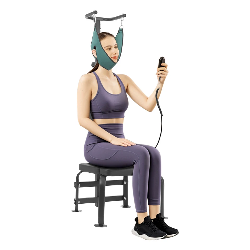 Estirador de cuello dispositivo de tracción cervical estiramiento equipo de entrenamiento 6000N Foto 4 de 4