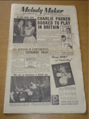 MELODY MAKER 1954 SEPTEMBER 4 CHARLIE PARKER IVY BENSON BRITISH JAZZ ECKSTINE +
