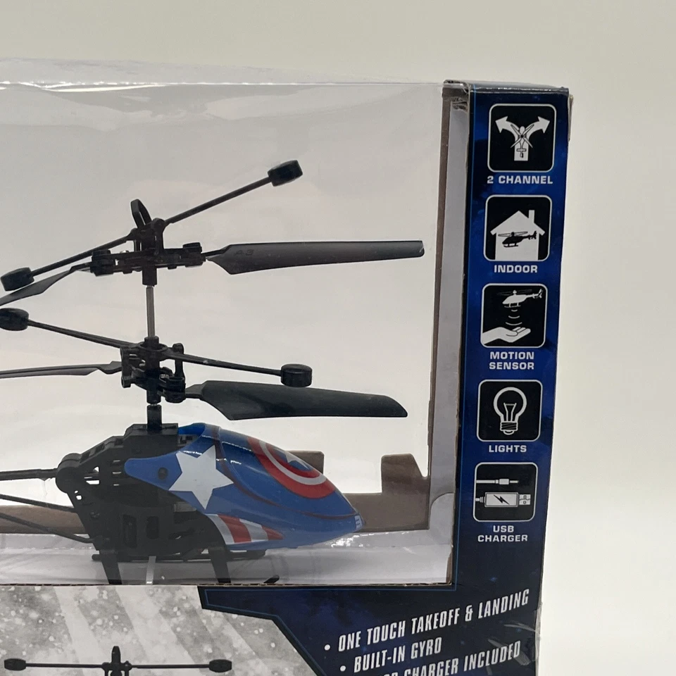 New World Tech Toys MARVEL AVENGERS CAPTAIN AMERICA 2CH MINI IR RC Helicopter  - Image 3 of 4