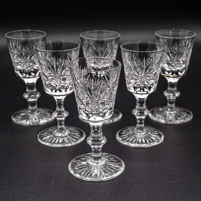 READ- Edinburgh Crystal Star of Edinburgh Cordial Glasses 4 1/8'' - Set of 6