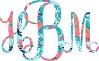 Fancy Monogram Decal - Maps