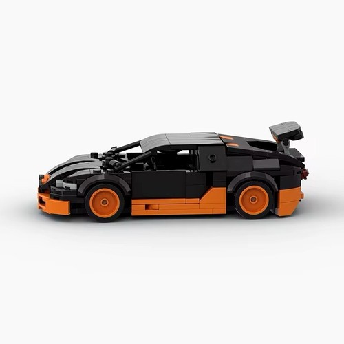 Bugatti Veyron 16.4 2011 | Nero e Arancione | Set di mattoni da costruzione MOC - 333 pezzi - Foto 3 di 7