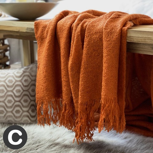 brown orange throw