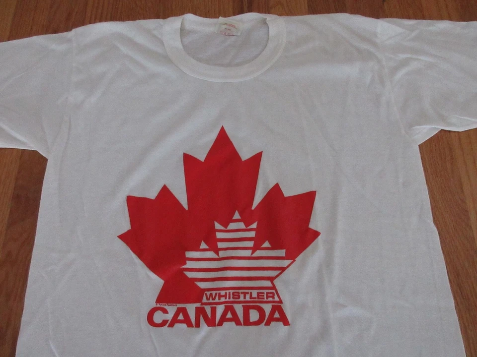 Vtg Whistler Canada 50/50 Ski Ringer T-Shirt Adult Medium / Large **RARE** - Image 2 of 4