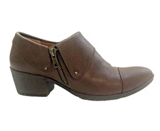 BOC Women's Rosemela Brown Faux Leather Ankle Boots With Side Zipper Size 8M Box