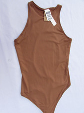 Pink by Victoria's Secret Brown Bodysuit Tank Top Sleeveless Top Snap Size S