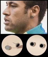 Men’s: Neymar, 9mm, 18ct White Gold Plated Multi-Crystal Black Zirconia Earrings