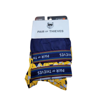 2 Pieces of Thieves Mens Boxer Briefs Size Large 34-36 Blue Yellow Super Fit