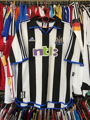NEWCASTLE UNITED 2000 2001 HOME FOOTBAL SHIRT SOCCER JERSEY ADIDAS