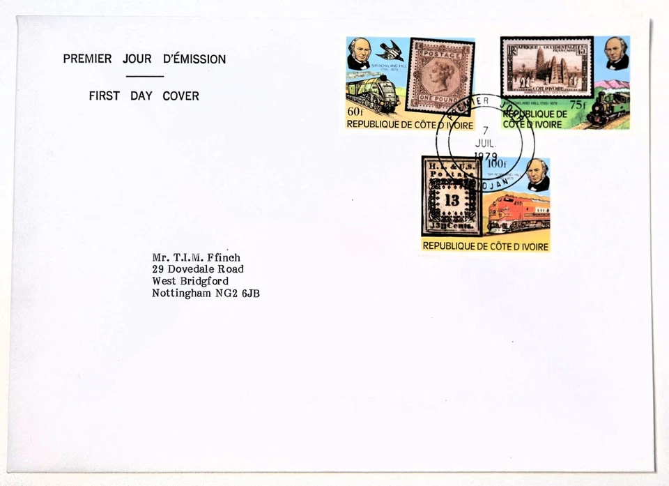 Ivory Coast First Day Cover Commemorating 1979 Sir Rowland Hill plus Info. - Image 3 of 3