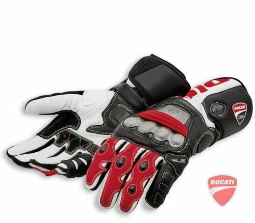 Ducati Daniese Corse C5 - Leather Gloves 98107117 Black/White/Red - Picture 1 of 3