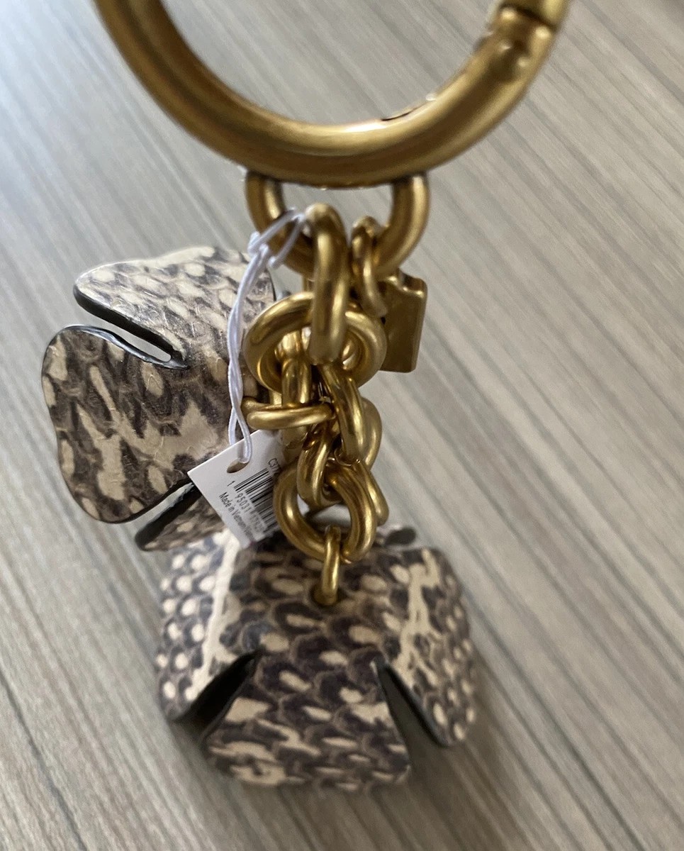 COACH コーチ チャーム ティーローズ パイソン シグネチャー ゴールド