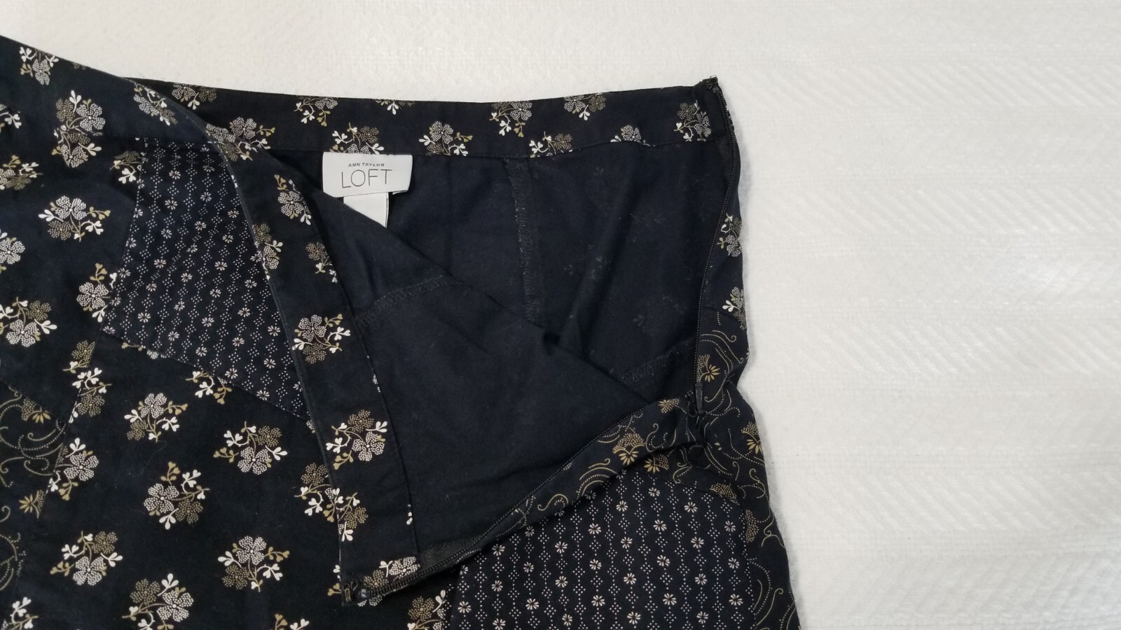 Ann Taylor Loft Black Patchwork Flounce Flared Sk… - image 6