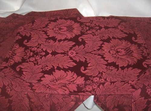 Vintage 8 Stück Tisch Tischsets Burgund Wein Brokat Blumen 12/17 Abwaschbar SCHÖN - Bild 4 von 13