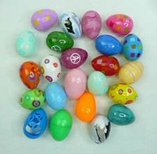 23 Small Plastic Empty Hollow Easter Eggs, 2.25" Long Easter Basket Designs Lot 