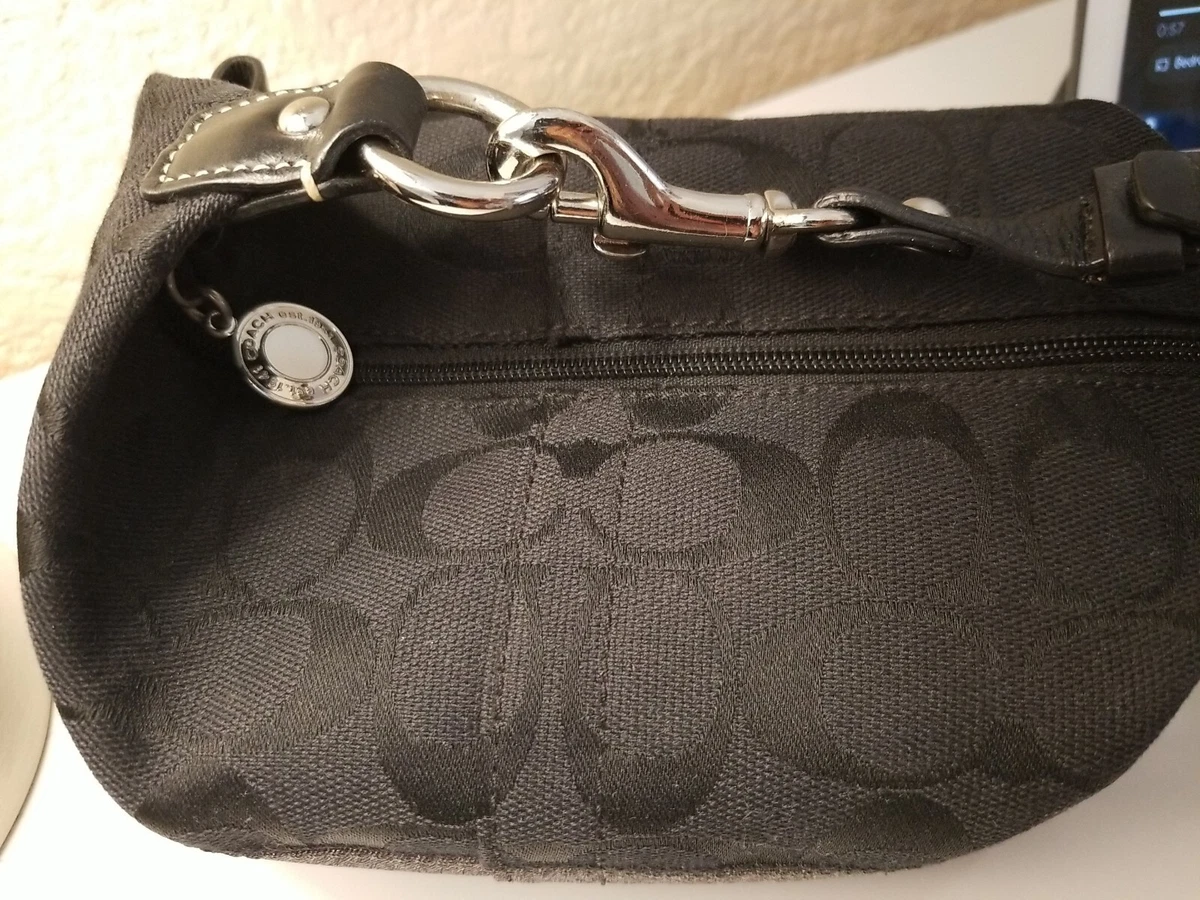 Small Coach Signature purse bag black fabric Signature