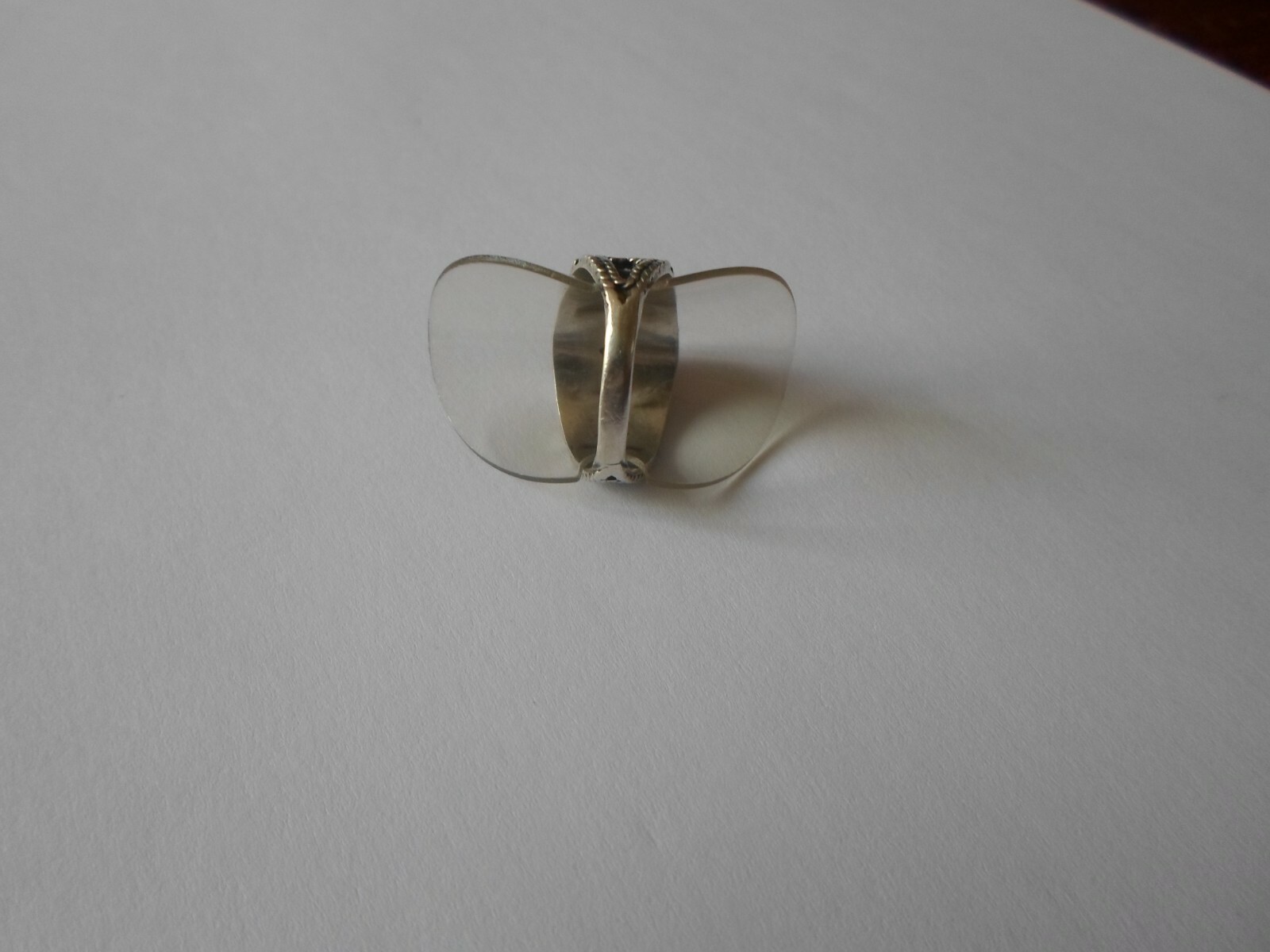 solid silver ring, orange cabochon, size 57 - image 4