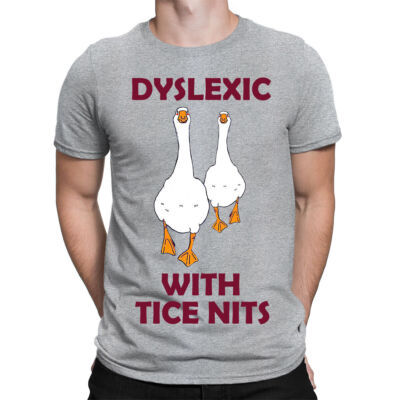 Legasthenische Gans lustige Ente Gaming Spruch Meme Geschenk Retro Herren T-Shirts Top #TA-06