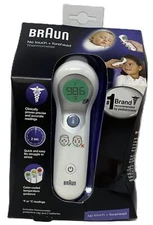 Braun NTF3000us No Touch Forehead Thermometer Color Code Temp Guidance Multi-Use