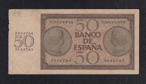EDIFIL 420a. 50 PTAS 21 DE NOVIEMBRE DE 1936 SERIE E - Picture 2 of 2