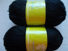 In the Loop solid acrylic yarn, black, lot of 2 3.88 oz each 