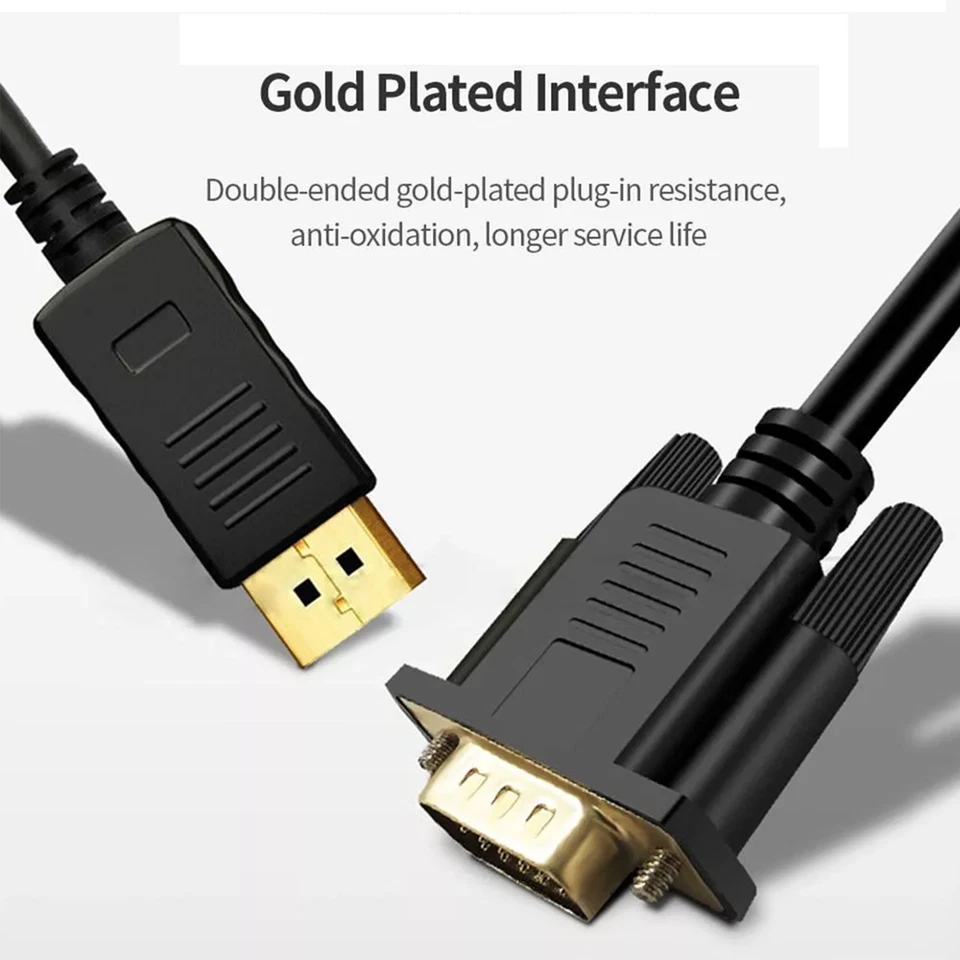 M43 DisplayPort auf DVI Kabel 1,8m 1080P DP zu DVI Konverter für Monitor NEU DE - Bild 2 von 4