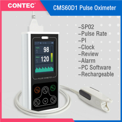 CONTEC CMS60D1 Handheld Pulsoximeter Spo2PR Farbbildschirm Alarm PC Software