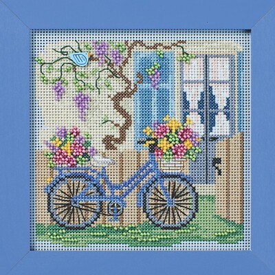 MILL HILL Buttons Beads Kit Counted Cross Stitch BLUE BICYCLE MH14-2414