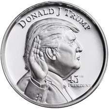 45th President 2 oz .999 Fine Silver High Relief Round