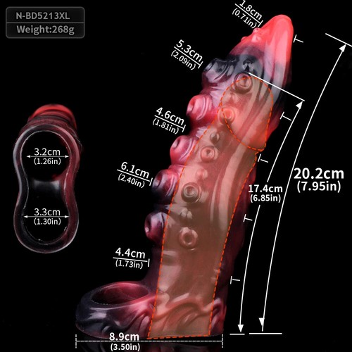 Penis Sheath Male Bigger Sleeve Girth Reusable Condom Extender-Enlarger-Enhancer - Picture 30 of 32