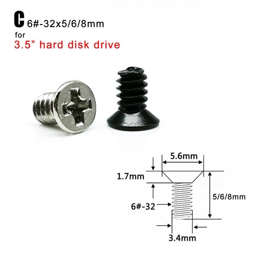 50pcs Computer PC Case HDD SSD Phillips Flat Round Head Repair Mount Screw Bolt - Picture 13 of 19
