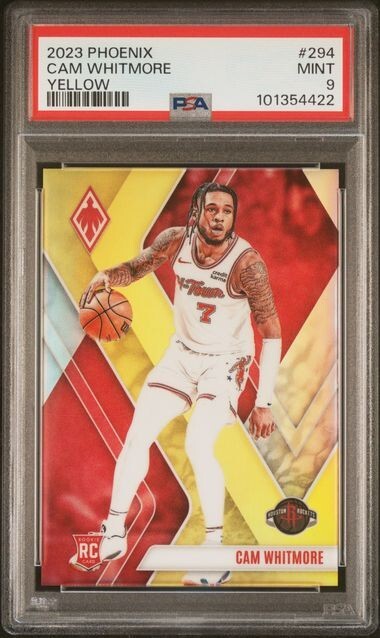 2023 Phoenix #294 Cam Whitmore Yellow Prizm SP RC /49 PSA 9 Rockets Rookie