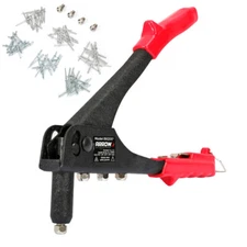 Professional Pop Rivet Gun Heavy Duty Hand Riveter Kit with Assorted 120 Rivets