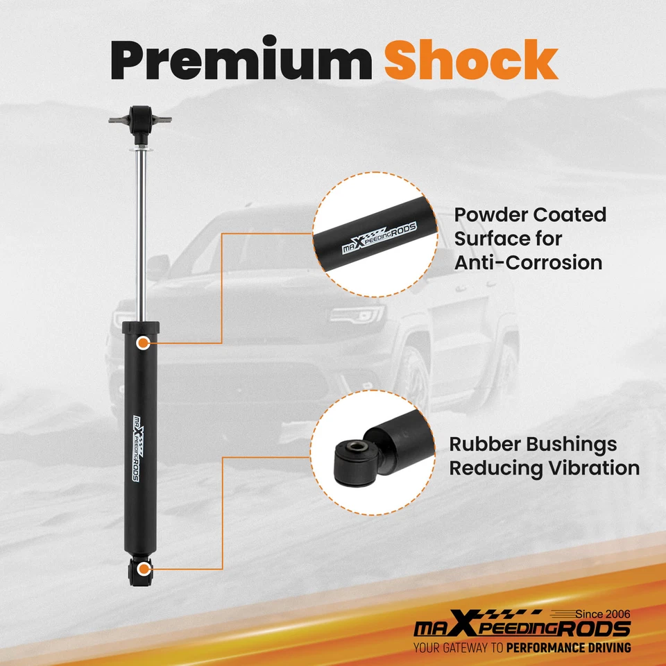 2.5" Lift Kit W/ Shock Absorbers for Jeep Wrangler JK Unlimited 4DR 2007-18 - Image 2 of 4