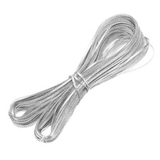 103 Yard Metallic Thread Cord, 3mm 0.12inch Flat Rope Ribbon String,Silver